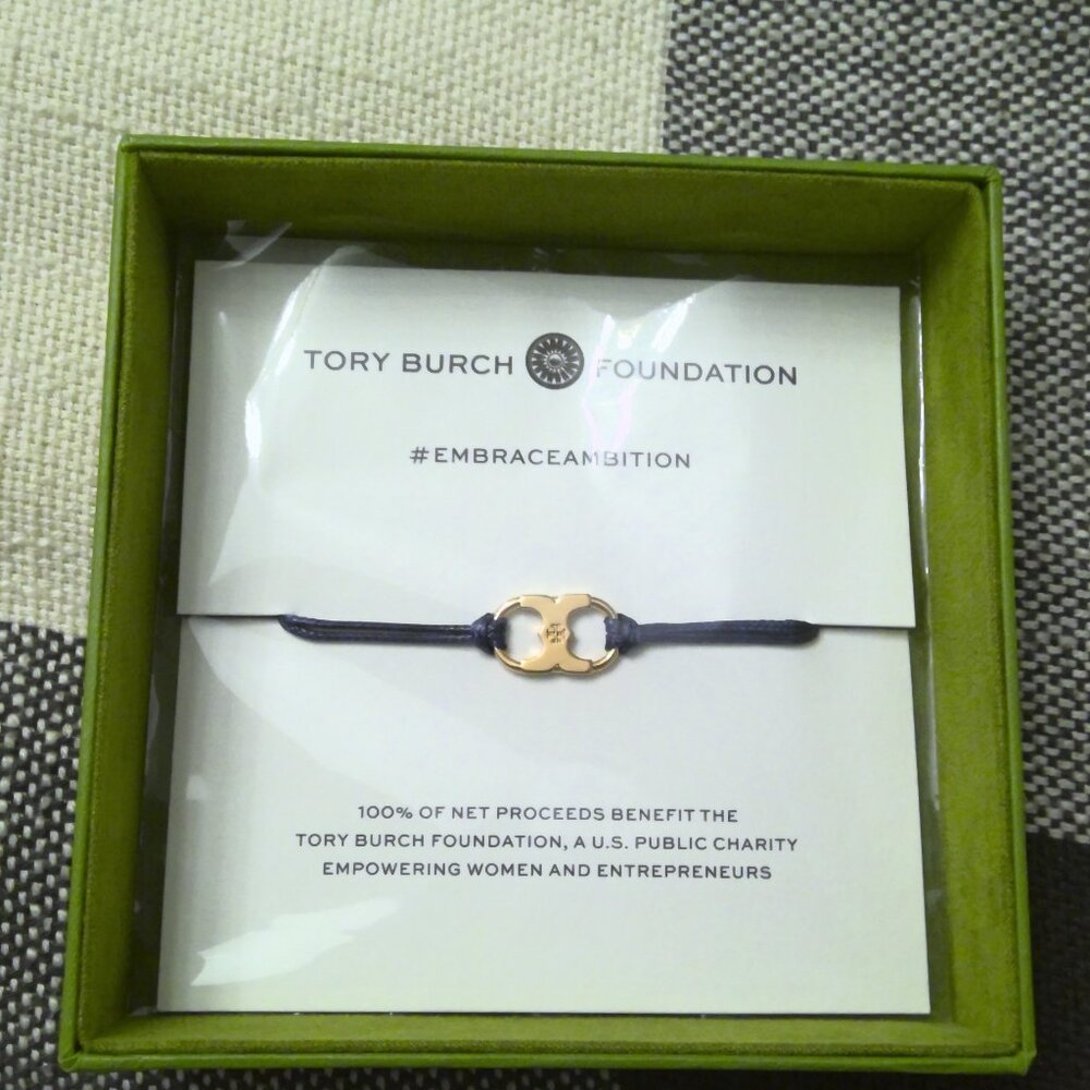 Tory Burch Embrace Ambition Bracelet - NEW - Navy/Gold